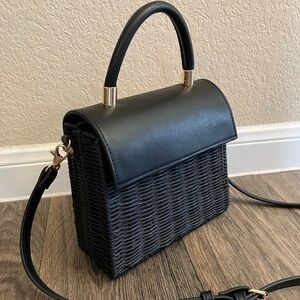 Anthropologie Wicker Top Handle Bag